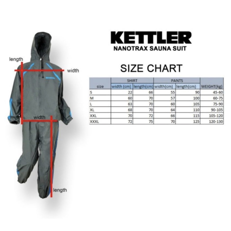 Baju Sauna KETTLER Nanotrax Exercise Suit Jaket Original