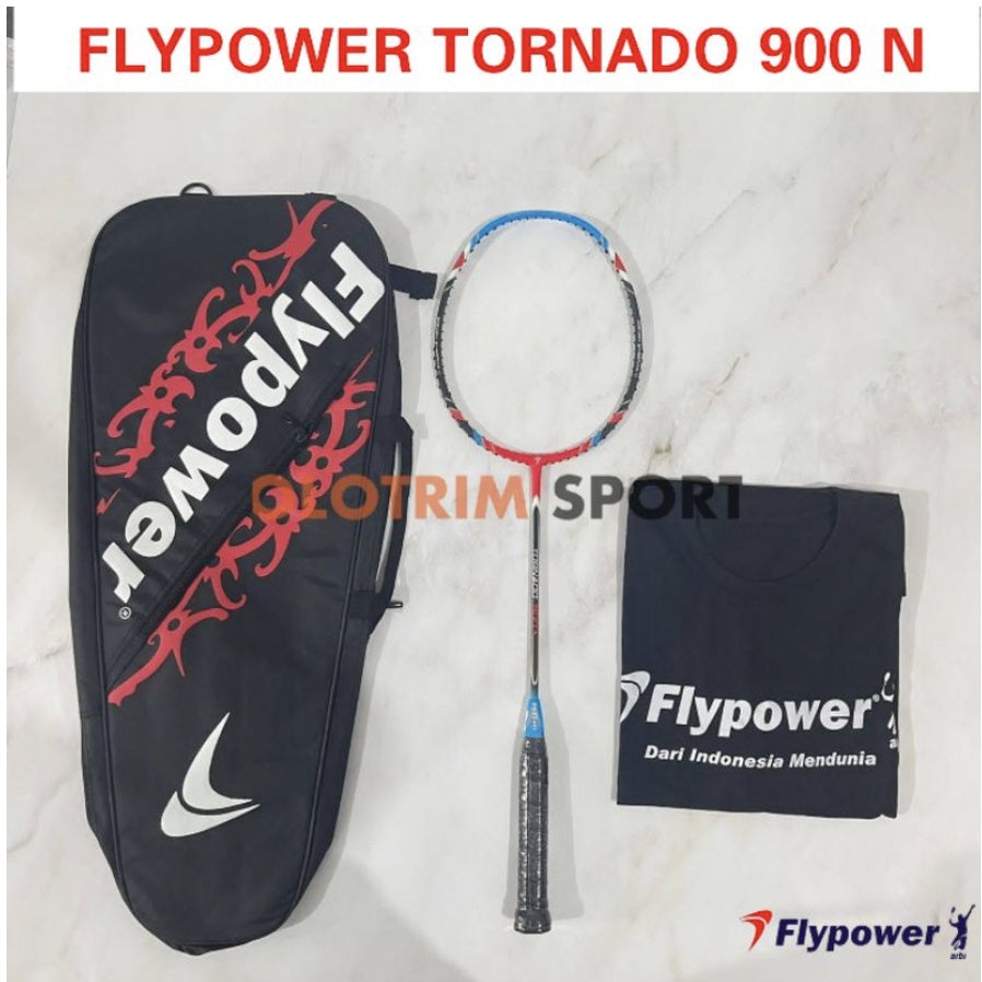 Raket Badminton Flypower Tornado 900 900N 900 N Original Bonus Tas dan Kaos