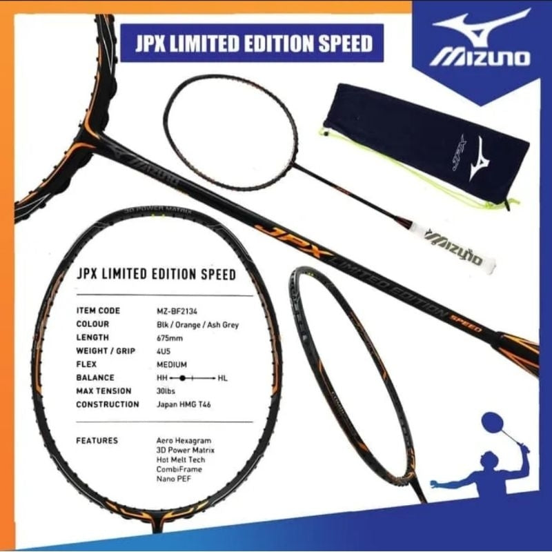 Raket Badminton MIZUNO JPX LIMITED EDITION SPEED PLUS + LE NEW COLOUR 2023 Original